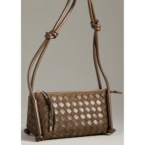 Anthropologie Dolce Vita Meryl Woven Crossbody Bag Olive Green EUC